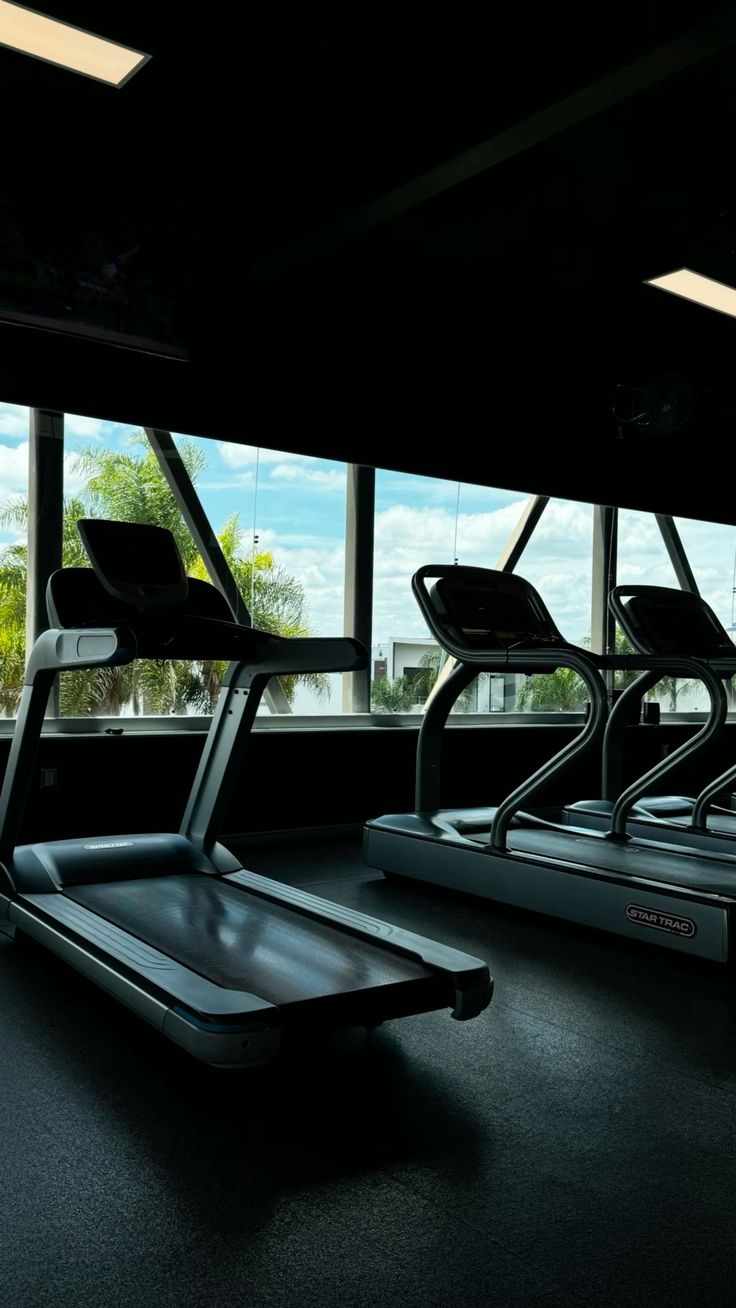 Empty gym treadmill